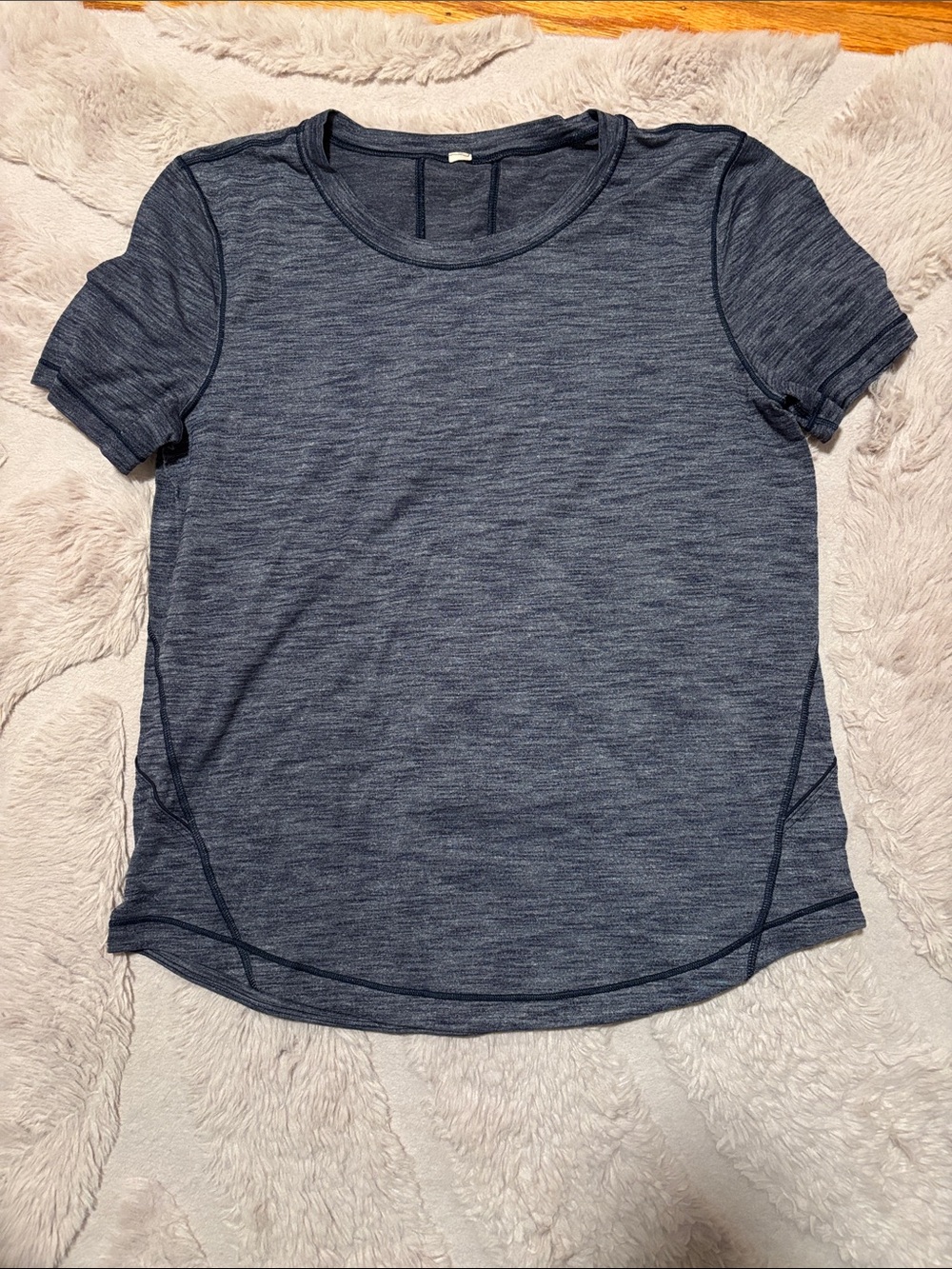 Lululemon Heathered Navy Short Sleeve Tee